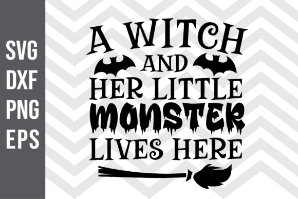 A Witch and Her Little Monster SVG
