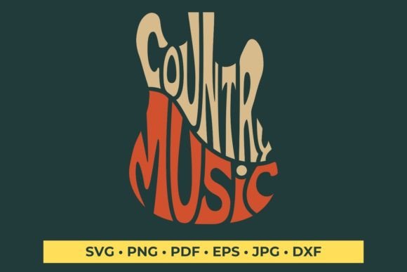 Country Music Guitar Svg Cut File