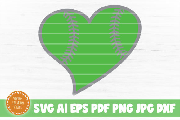 Softball Heart SVG Cut File